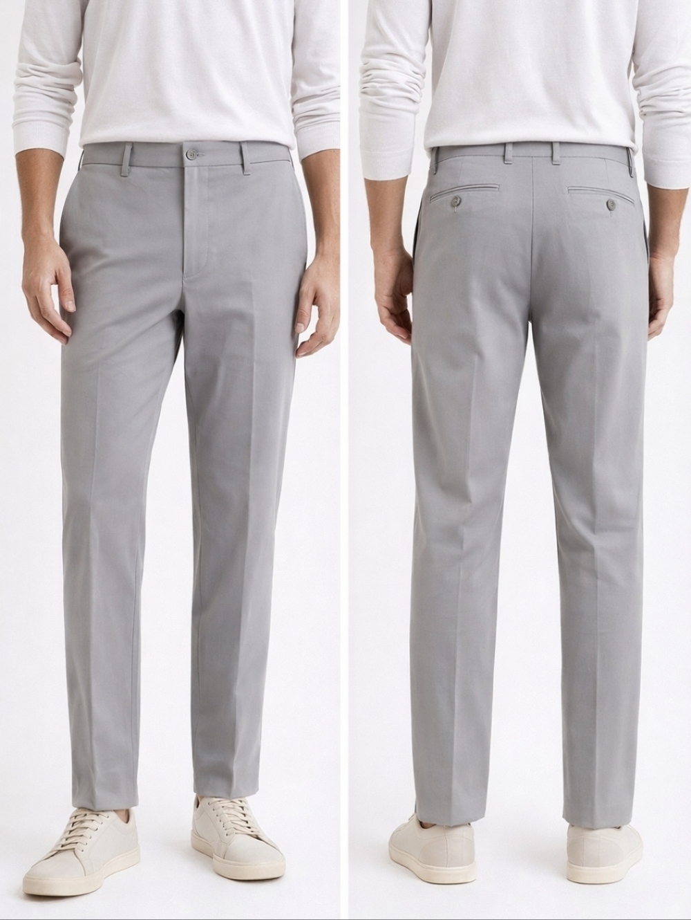 Tommy Hilfiger Stretch Dress Pants Light Grey Tailored 35x34 NWT